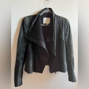 MAJE 100% Lambs Leather Draped Jacket - 36 EUR
